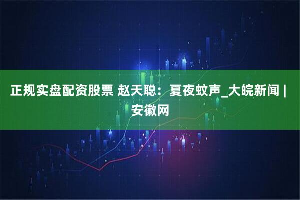 正规实盘配资股票 赵天聪：夏夜蚊声_大皖新闻 | 安徽网
